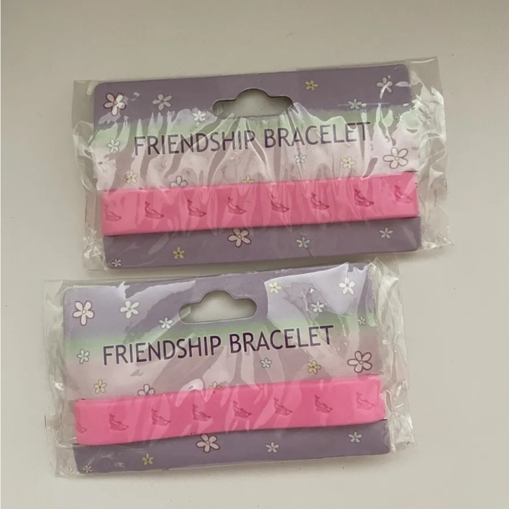 ASOS Rubber Y2K Neon Pink Dolphin Bracelets set if 2 NEW